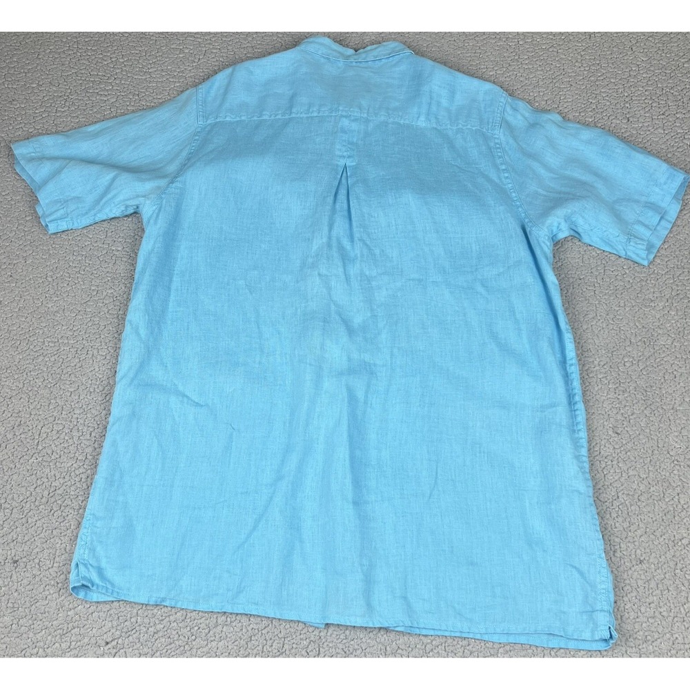 Bruno New York Linen Shirt Mens Extra Large Short Sleeve Button Up Blue Casual - Picture 6 of 8